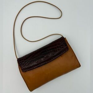 COLOMBO 1937 MILANO Exotic Genuine CROCODILE Clutch /Crossbody Bag Made in ITALY